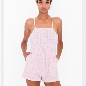 American Apparel Pink Grid Romper